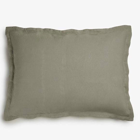 Parachute Moss Colored Linen Sham Set - (2) - Picture 3 of 7